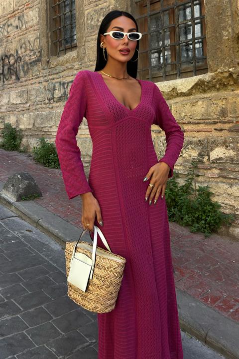 Openwork V-Neck Dress 2851