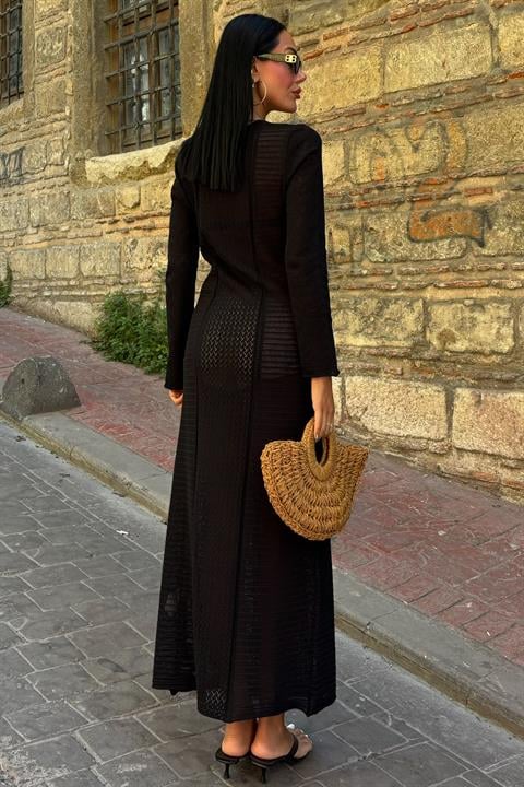 Openwork V-Neck Dress 2851