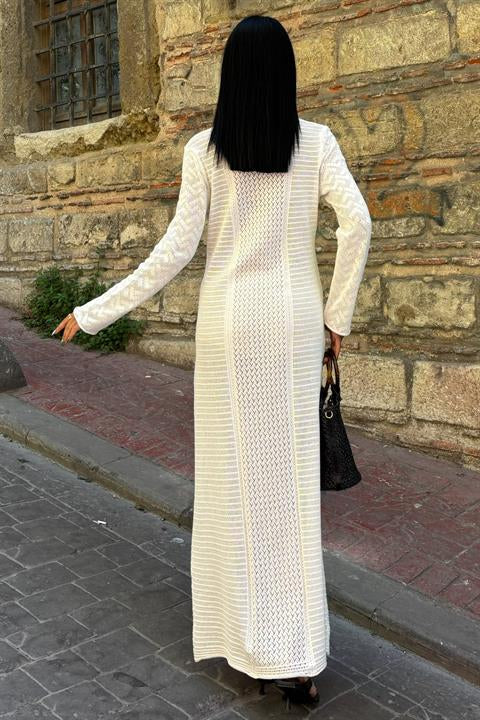 Openwork V-Neck Dress 2851