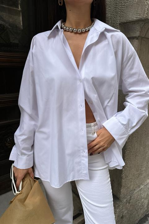 Alexis Lace Back Oversized Shirt 3336-08