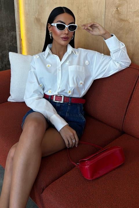 Alicia Daisy Embroidered Shirt 3389-08