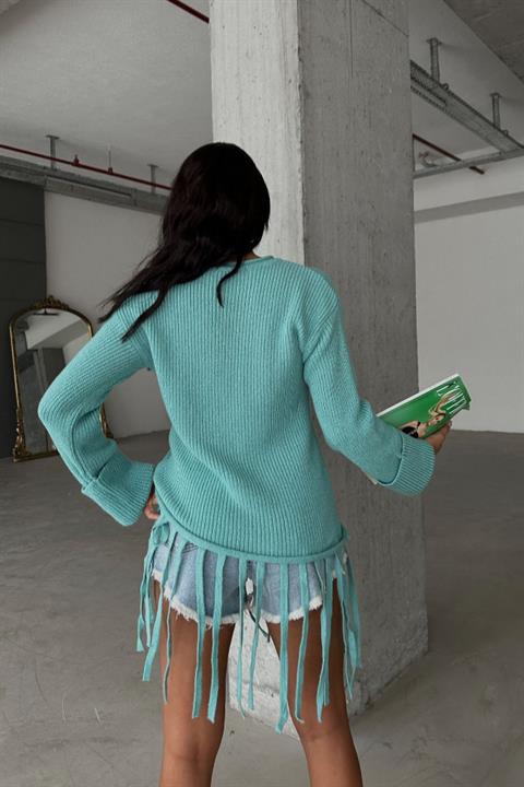 Alise Ribbed Tassel Detail Sweater 1199-09