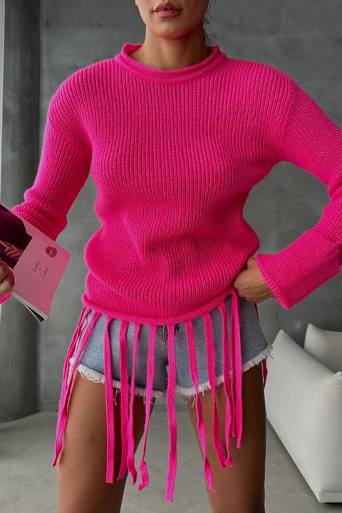 Alise Ribbed Tassel Detail Sweater 1199-09