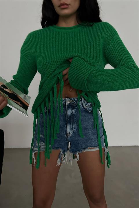 Alise Ribbed Tassel Detail Sweater 1199-09