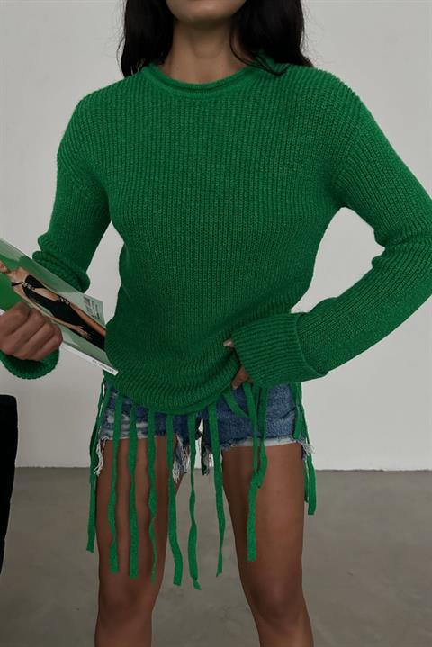 Alise Ribbed Tassel Detail Sweater 1199-09