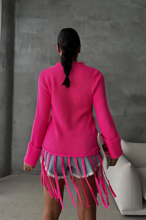 Alise Ribbed Tassel Detail Sweater 1199-09