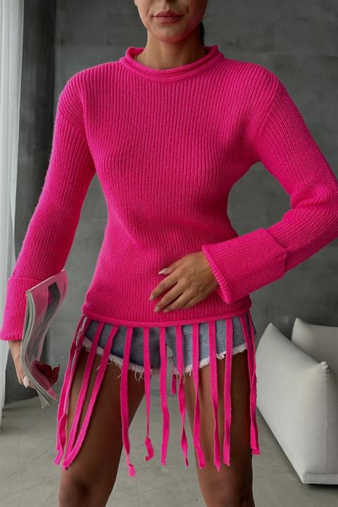 Alise Ribbed Tassel Detail Sweater 1199-09
