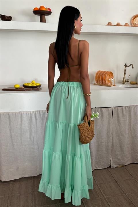 Audrey Ruffled Slit Detail Skirt 4037