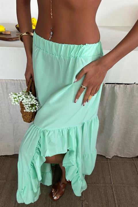 Audrey Ruffled Slit Detail Skirt 4037
