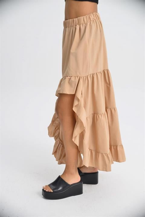 Audrey Ruffled Slit Detail Skirt 4037