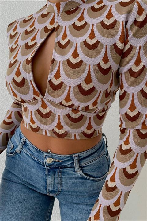 Autumn Cut Out Blouse 3018-08