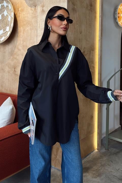Oversize Poplin Shirt with Band Detail 3436