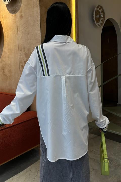 Oversize Poplin Shirt with Band Detail 3436