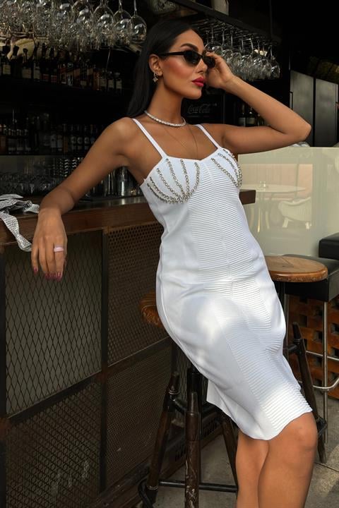 Belina Stone Detailed Mini Dress 2804