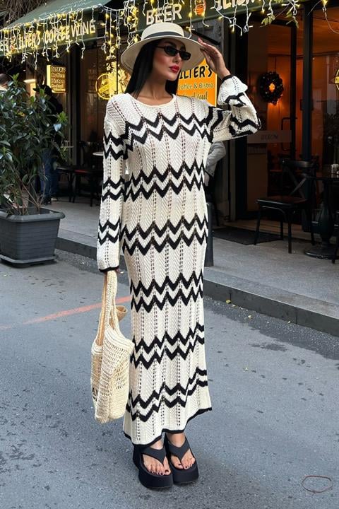 Openwork Dress with Brit Detail 2839