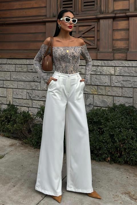 Wide Leg Palazzo Trousers 0080