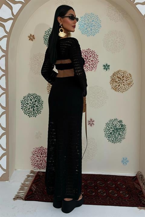 Bustier and Bolero Openwork Three Piece Suit 10087