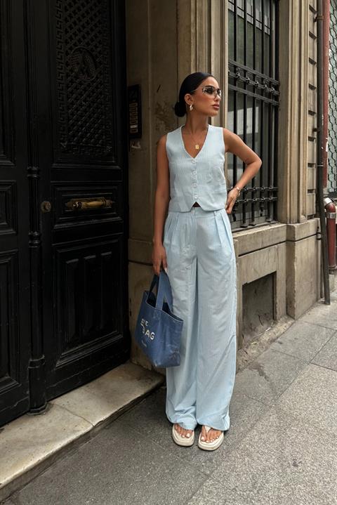 Casella Striped Vest Trousers Set 9769