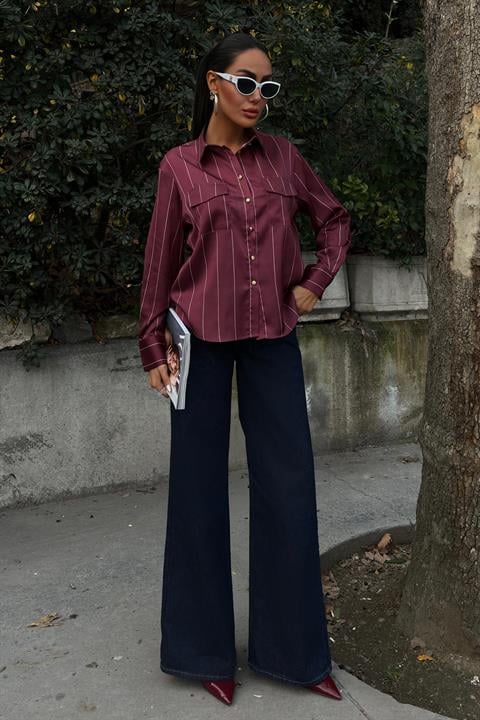 Chanel Satin Premium Striped Shirt 3411