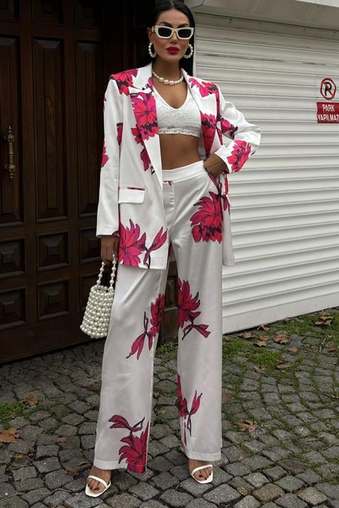 Chanel Floral Satin Suit 10040