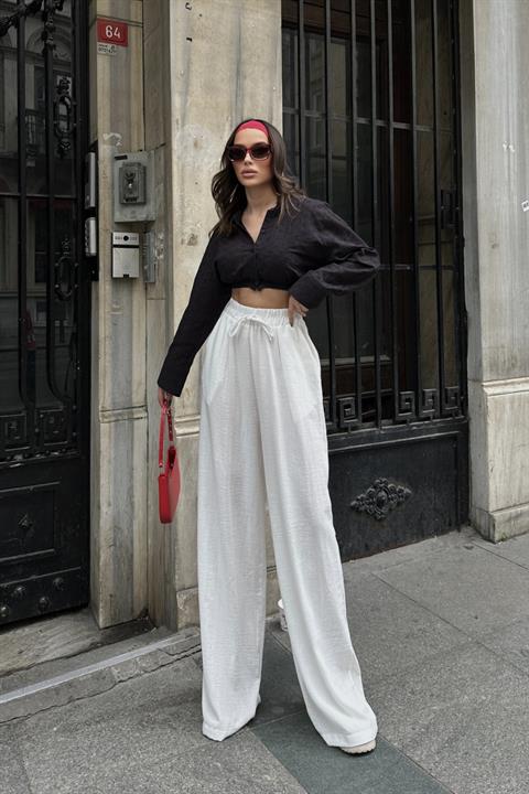 Coline Scalloped Crop Shirt 3254-08