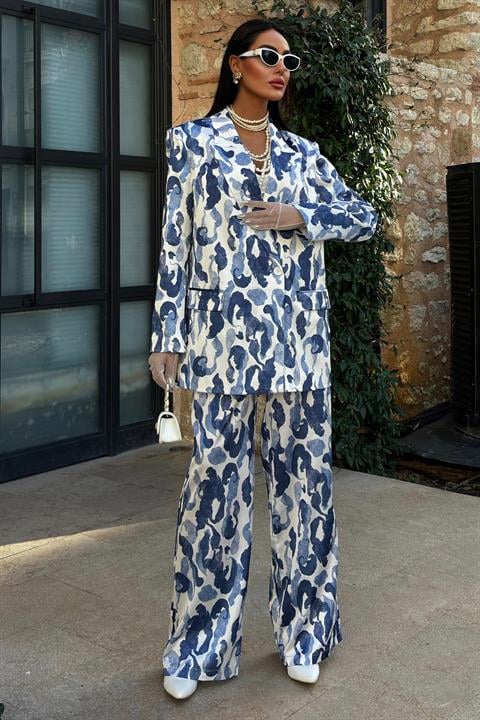 Patterned Chanel Satin Suit 10020