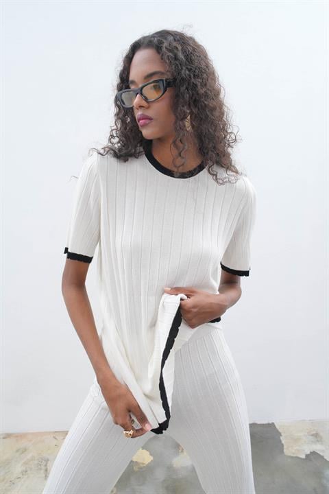 Dex Knitted T-Shirt and Trousers Double Set 9927
