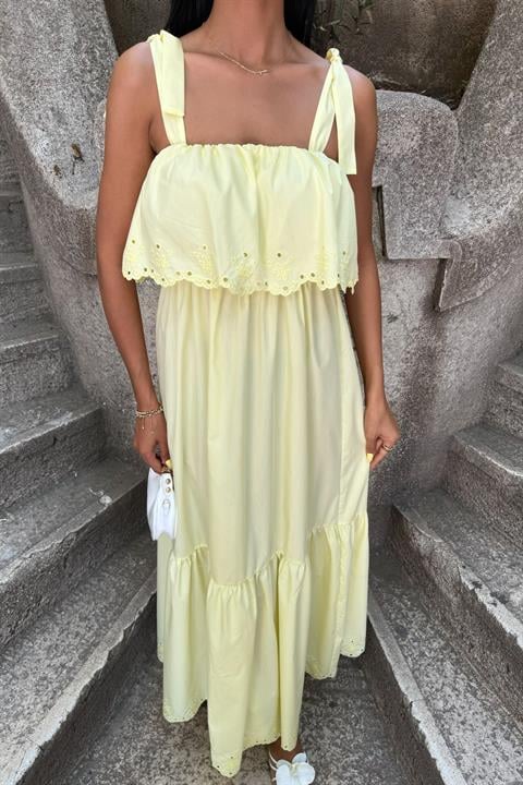 Hem Embroidered Halter Neck Dress 2881