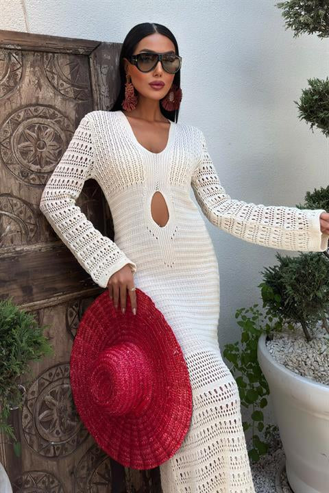 Openwork Dress with Navel Openwork 2835