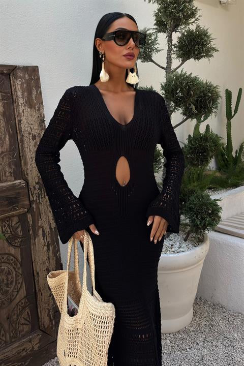 Openwork Dress with Navel Openwork 2835