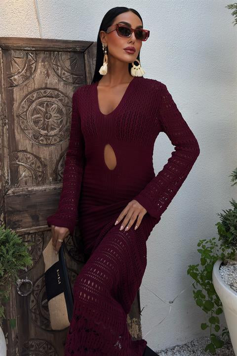 Openwork Dress with Navel Openwork 2835