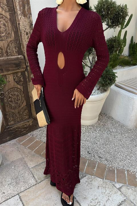 Openwork Dress with Navel Openwork 2835