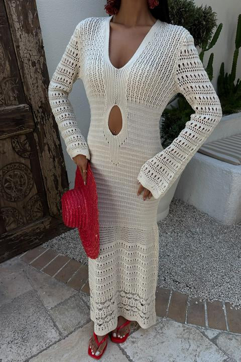 Openwork Dress with Navel Openwork 2835