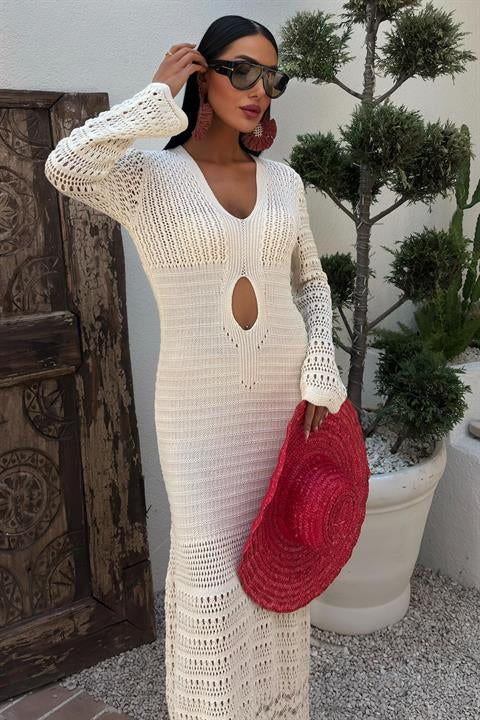 Openwork Dress with Navel Openwork 2835