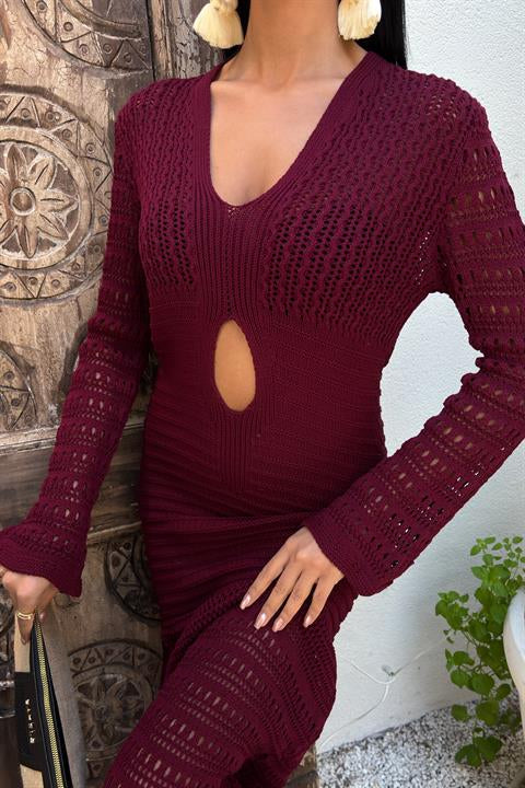 Openwork Dress with Navel Openwork 2835