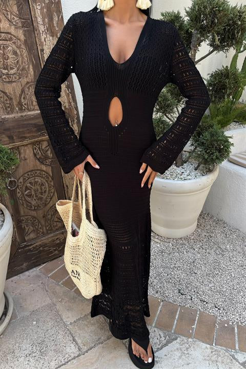 Openwork Dress with Navel Openwork 2835