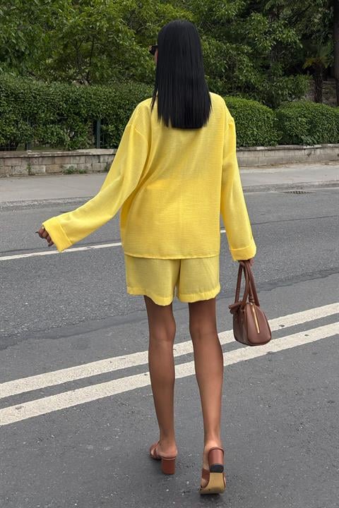 Shirt and Shorts Flamed Linen Set 10130