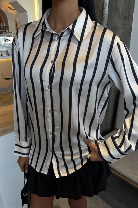 Pinstripe Satin Shirt 3434