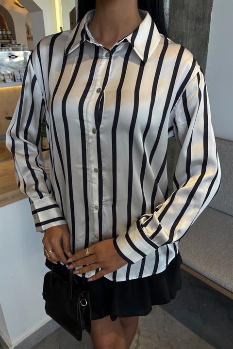 Pinstripe Satin Shirt 3434