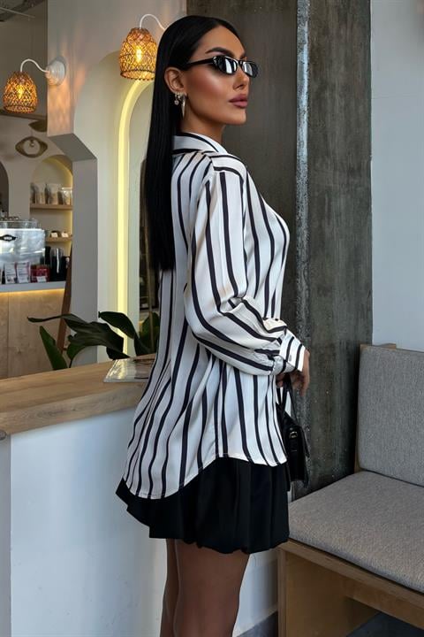 Pinstripe Satin Shirt 3434