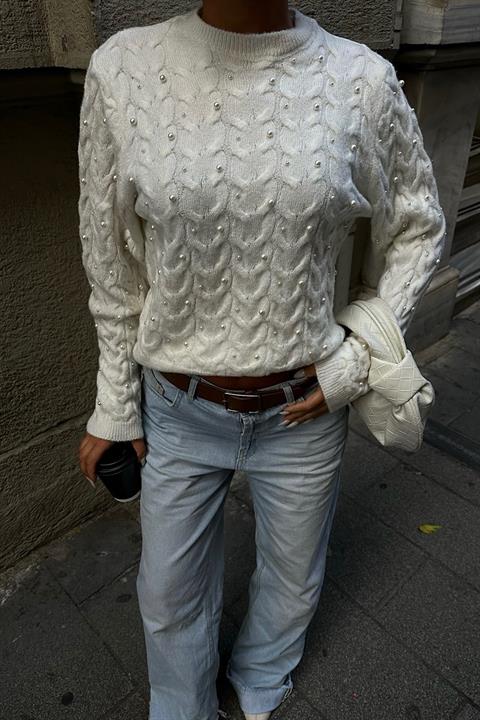 Pearl Detailed Sweater 1354