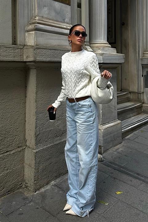 Pearl Detailed Sweater 1354