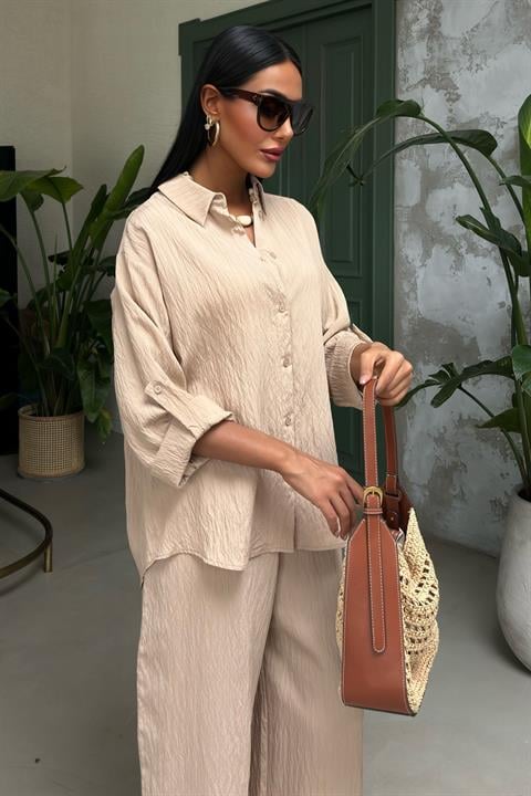 Self-Embossed Striped Double Casual Suit 10146