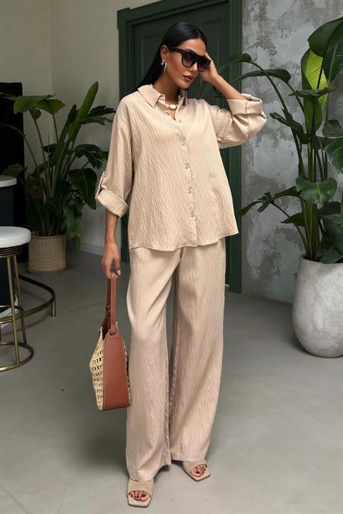 Self-Embossed Striped Double Casual Suit 10146