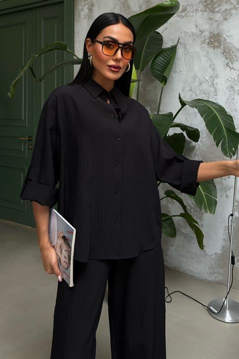 Self-Embossed Striped Double Casual Suit 10146
