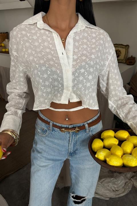 Kristen Low-Rise Crop Shirt 3253-08