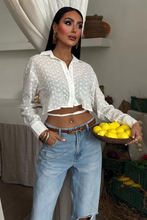 Kristen Low-Rise Crop Shirt 3253-08