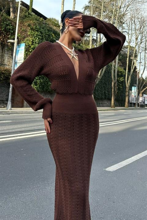 Laura Deep Low-cut Crochet Dress 2712-0025