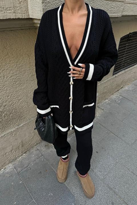 Lunadel Knitwear Cardigan Trousers Set 9974