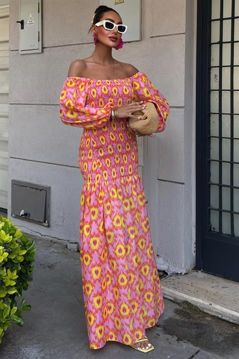 Robe à motifs et col Madonna Gipe 2746